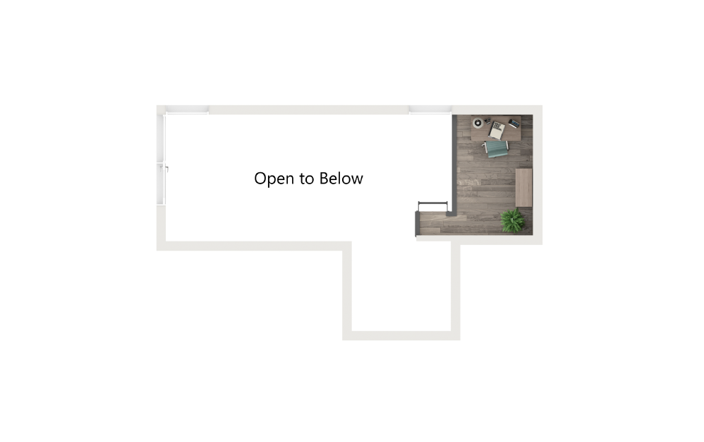 Studio Loft with Loggia [Unit 704] - Studio floorplan layout with 1 bathroom and 300 square feet (Floor 2)